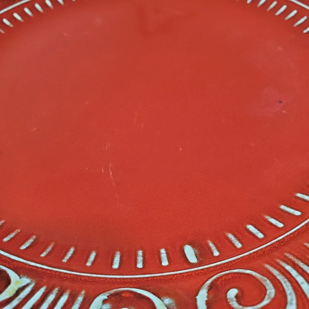 maioliche jessica made in italy Red 4‎ Tectured Handmade 11 1/8